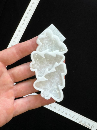 №1093 Елка кристаллическая  3 формы в одном молде   (внимание есть отверстия под палочку, их можно убрать читай описание )  