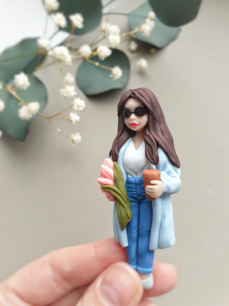 №4039 Девушка с кофем  