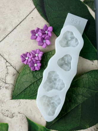 №991 цветы 4 шт в молде 