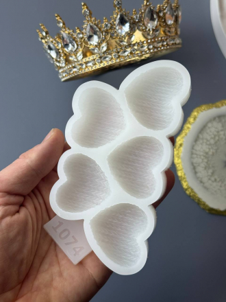 №1074 сердца вязанные молд 