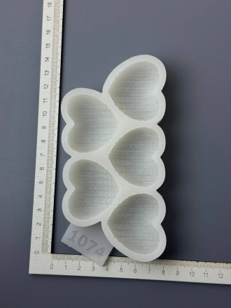 №1074 сердца вязанные молд 